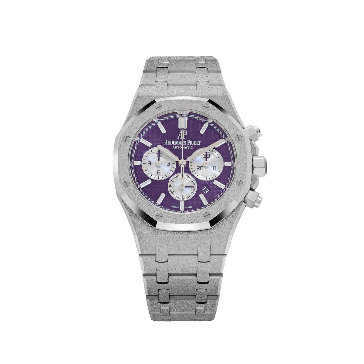 Audemars Piguet Royal Oak 26331BC.GG.1224BC.01 Chronograph Frosted White Gold Purple Dial