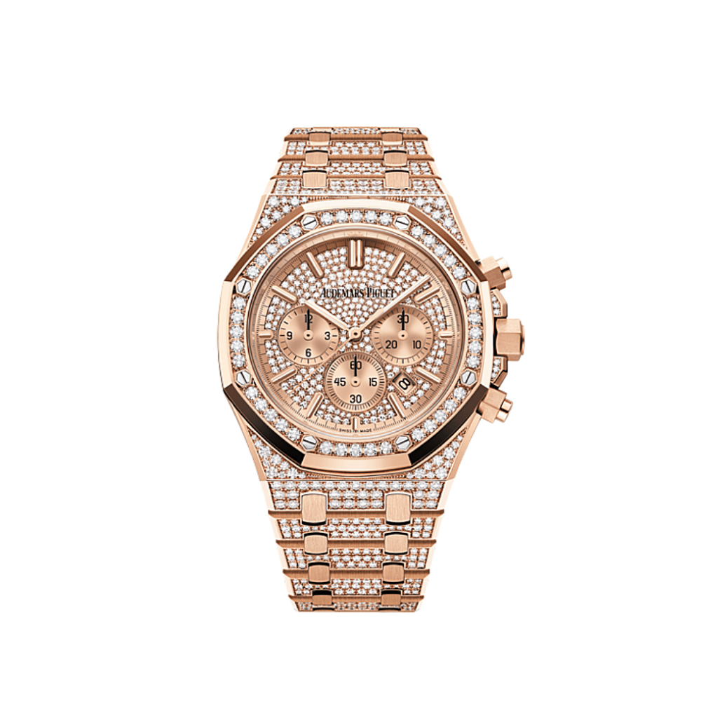 Luxury Watch Audemars Piguet Royal Oak Chronograph Rose Gold Diamond Set 26333OR.ZZ.1220OR.01 Wrist Aficionado