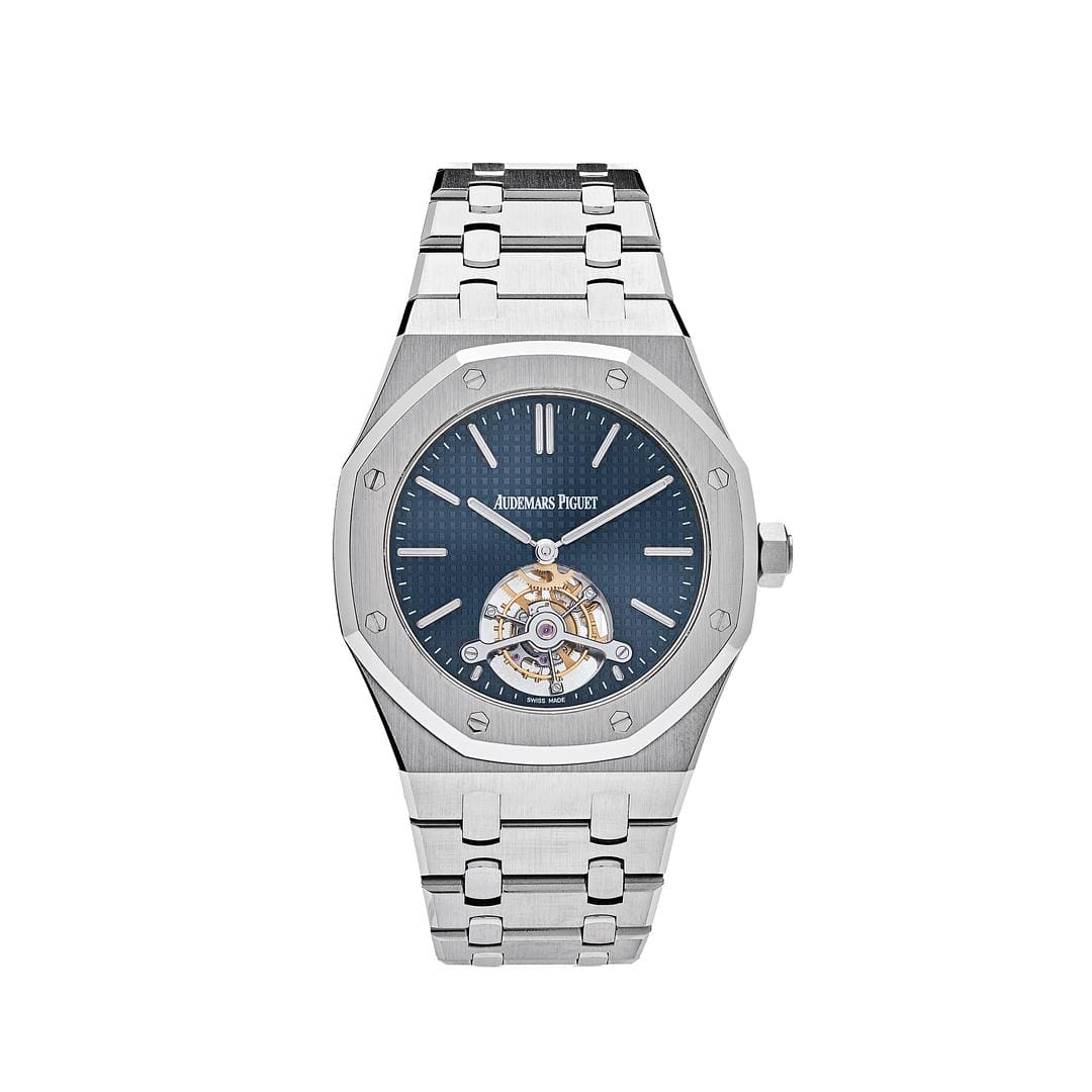 Luxury Watch Audemars Piguet Royal Oak Tourbillon Extra-thin Steel Blue Dial 26510ST.OO.1220ST.01 Wrist Aficionado