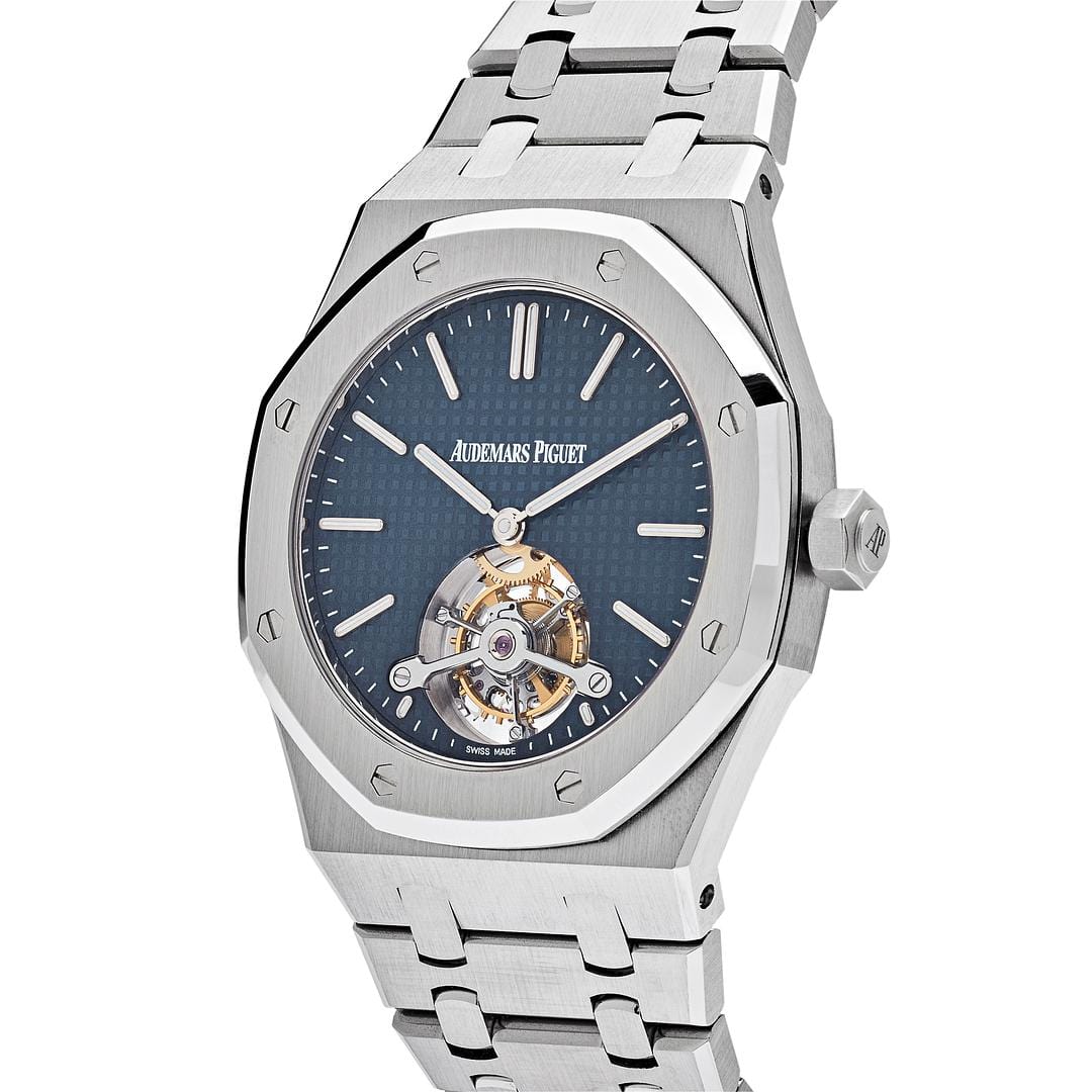 Luxury Watch Audemars Piguet Royal Oak Tourbillon Extra-thin Steel Blue Dial 26510ST.OO.1220ST.01 Wrist Aficionado
