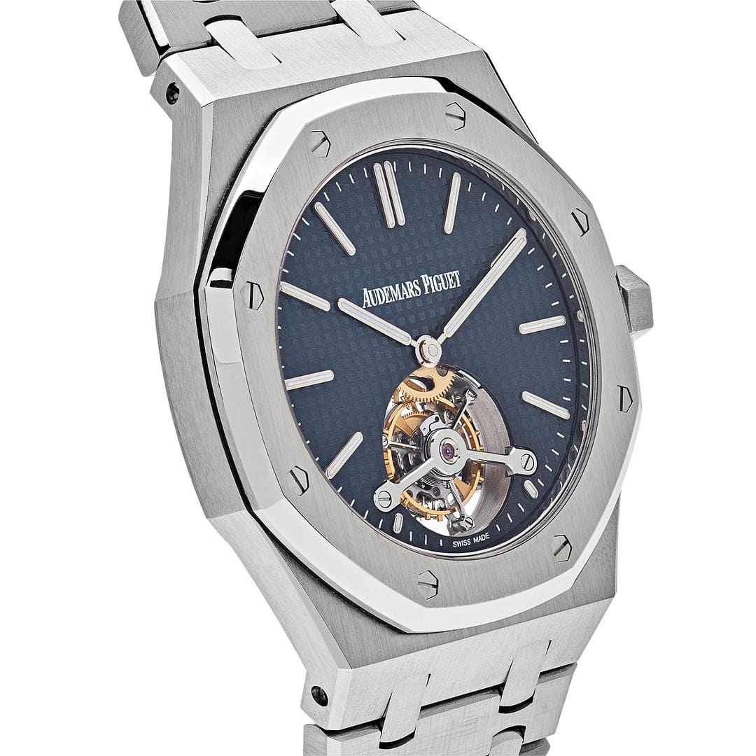 Luxury Watch Audemars Piguet Royal Oak Tourbillon Extra-thin Steel Blue Dial 26510ST.OO.1220ST.01 Wrist Aficionado