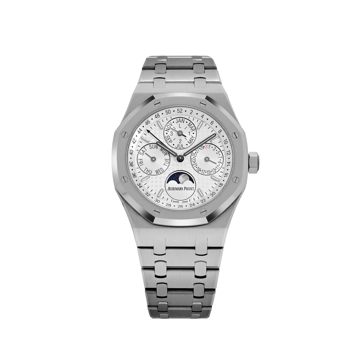 Audemars Piguet Royal Oak 26574ST.OO.1220ST.01 Perpetual Calendar Stainless Steel White Dial