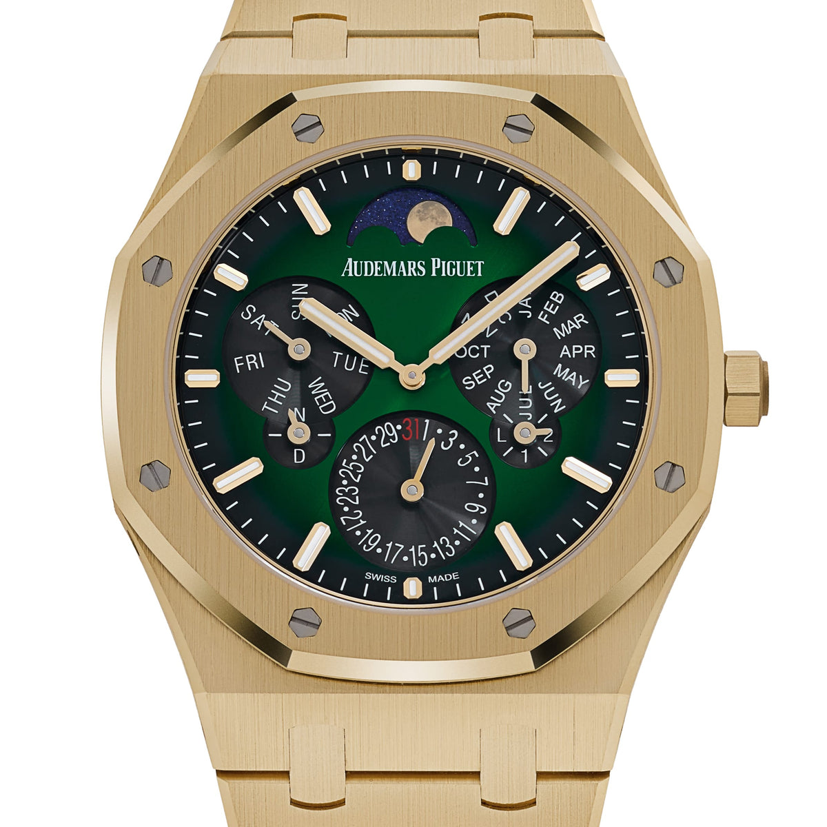Audemars Piguet Royal Oak 26586BA.OO.1240BA.98 Perpetual Calendar RD2 Ultra-Thin Yellow Gold Green Dial Limited Edition of 50
