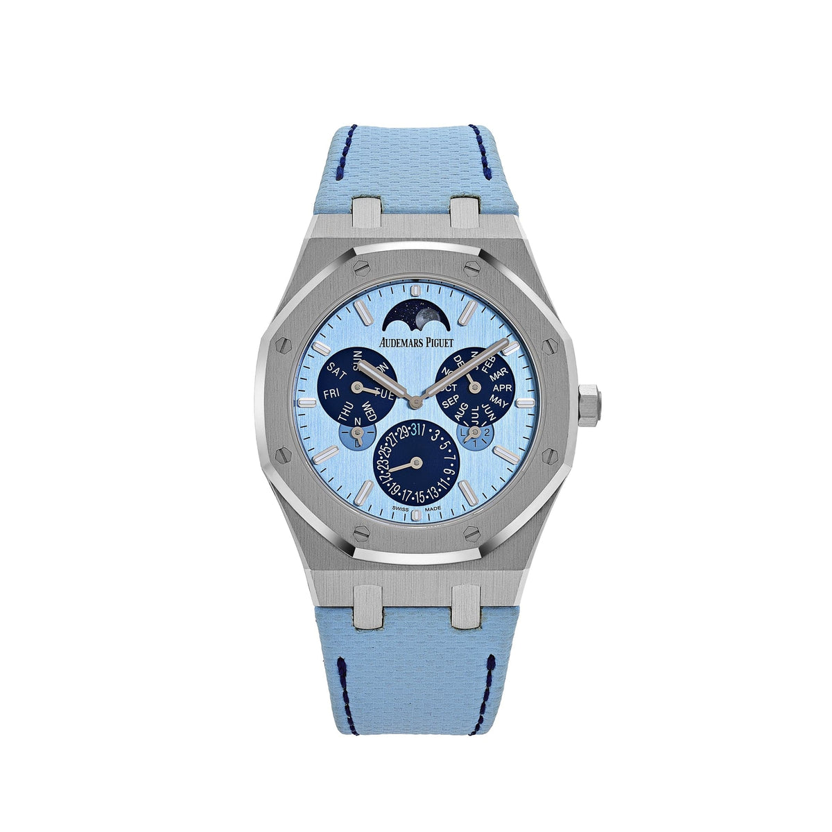Audemars Piguet Royal Oak 26586BC.OO.1240.BC.99 Perpetual Calendar RD2 Ultra-Thin “Luminary” White Gold Light Blue Limited Edition of 25