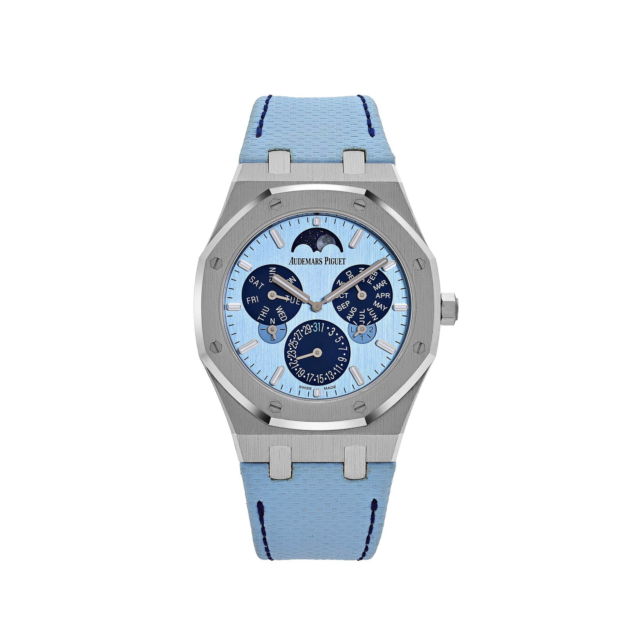 Audemars Piguet Royal Oak 26586BC.OO.1240.BC.99 Perpetual Calendar RD2 Ultra-Thin “Luminary” White Gold Light Blue Limited Edition of 25