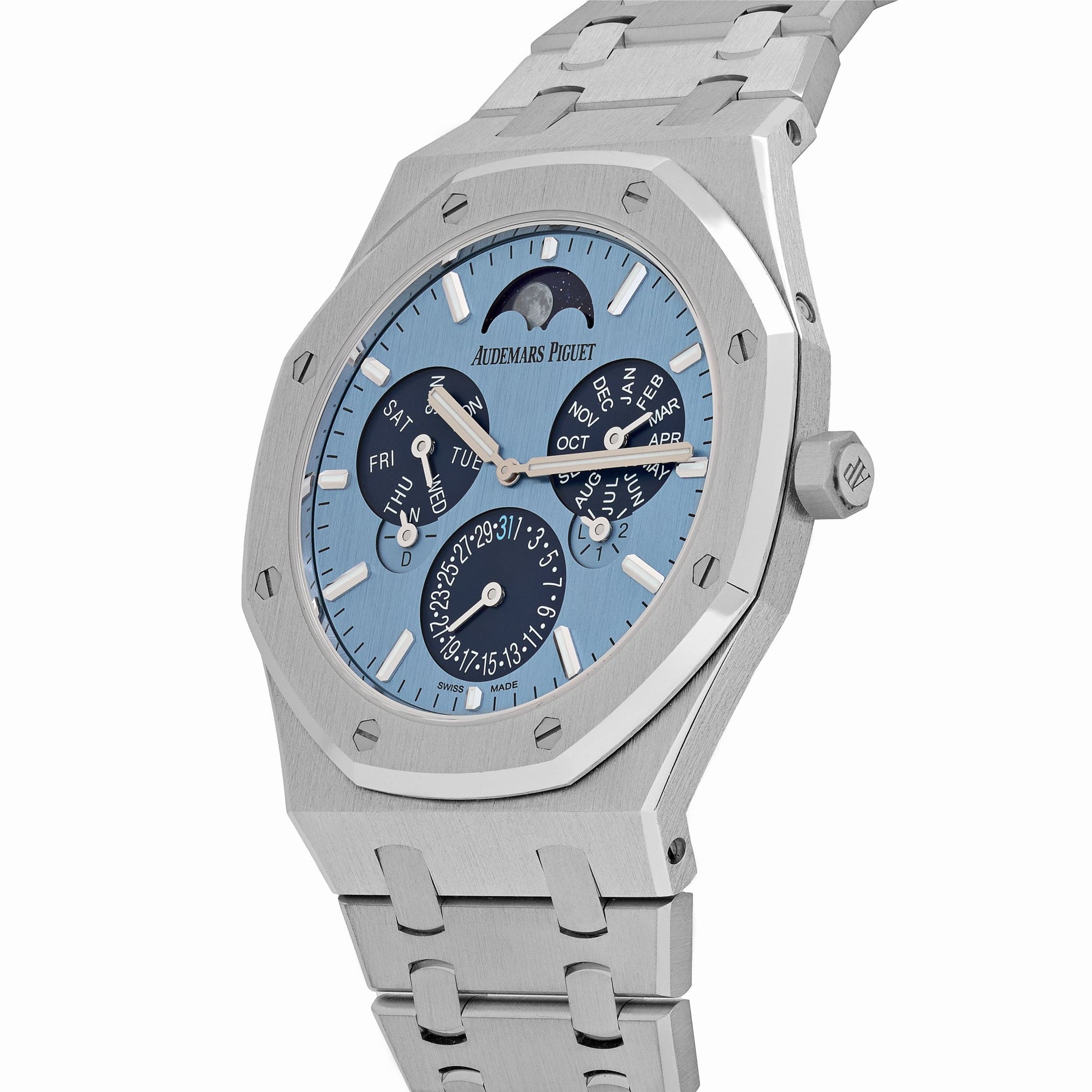 Audemars Piguet Royal Oak 26586BC.OO.1240.BC.99 Perpetual Calendar Ultra-Thin “Luminary” White Gold Light Blue Limited Edition (2024)