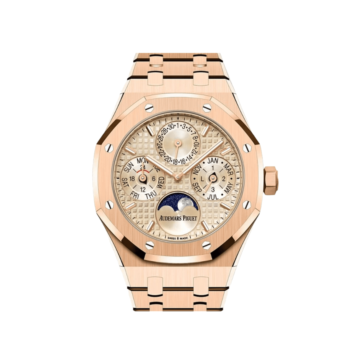 Audemars Piguet Royal Oak 26684OR.OO.1356OR.01 Perpetual Calendar Rose Gold Beige Dial