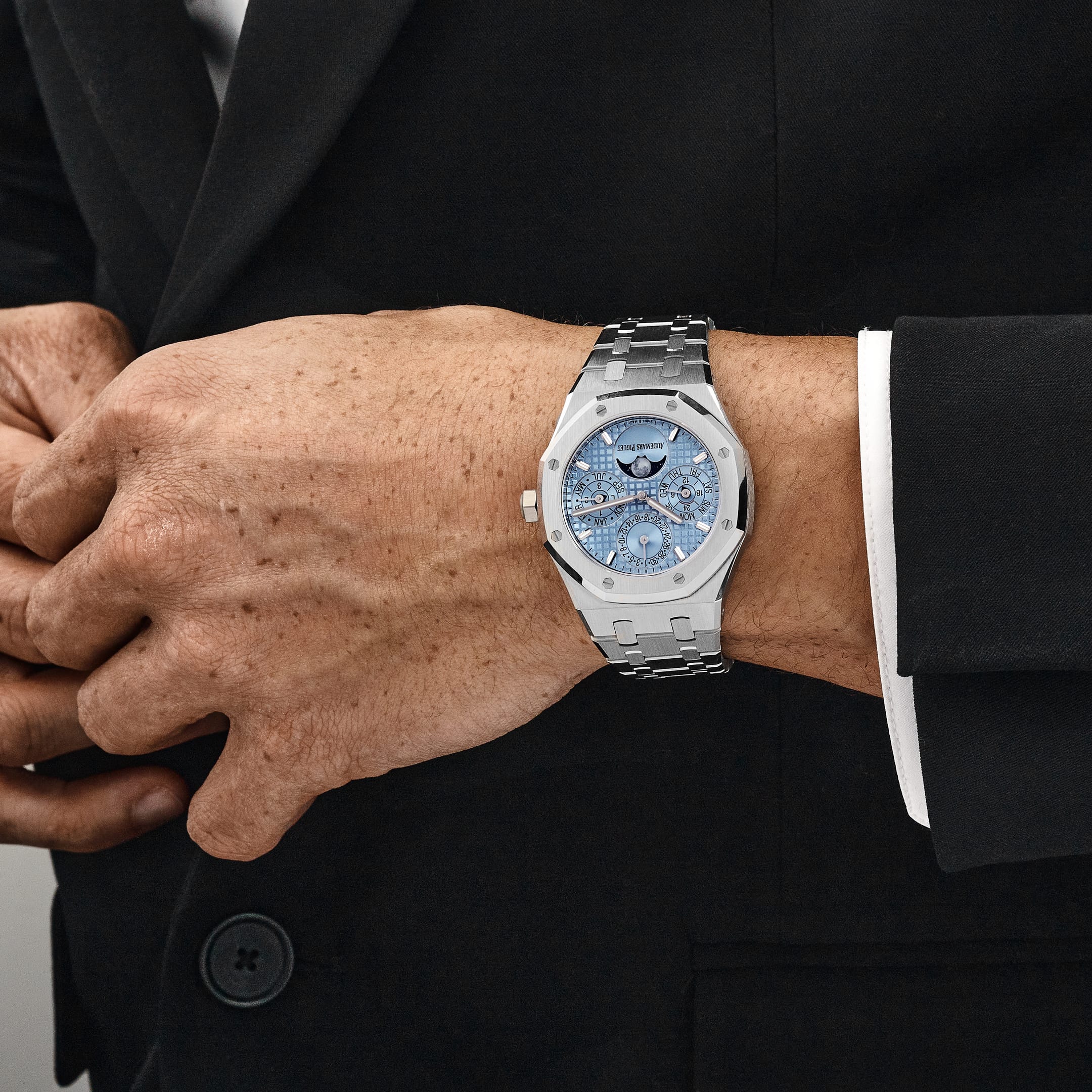 Audemars Piguet Royal Oak 26684ST.OO.1356ST.01 Perpetual Calendar Stainless Steel Light Blue Dial