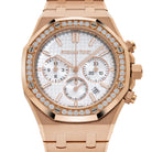 Audemars Piguet Royal Oak 26715OR.ZZ.1356OR.01 Chronograph Rose Gold Silver Dial Diamond Bezel (2025)