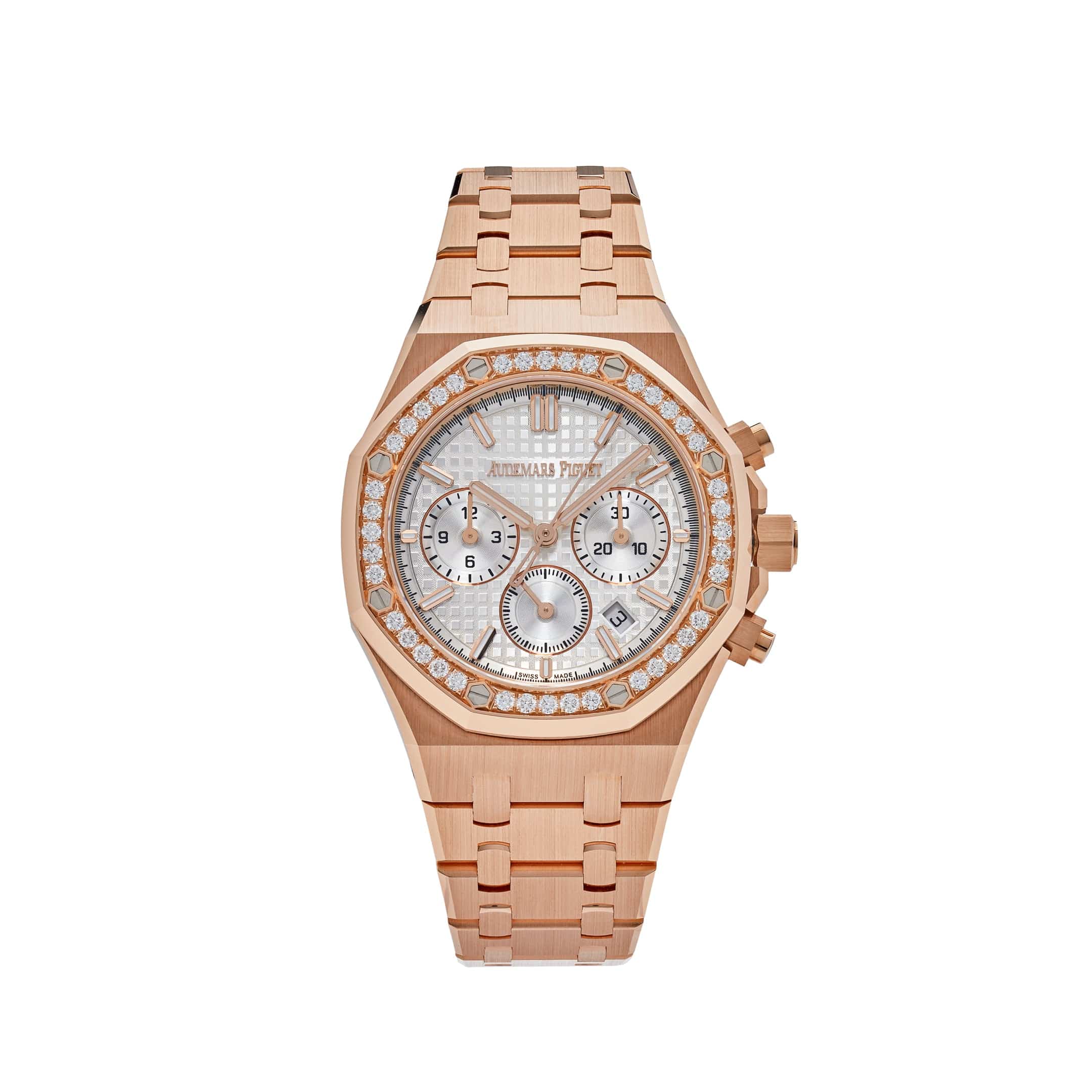 Audemars Piguet Royal Oak Chronograph 38mm Rose Gold Silver Dial 26715OR.ZZ.1356OR.01 Wrist Aficionado