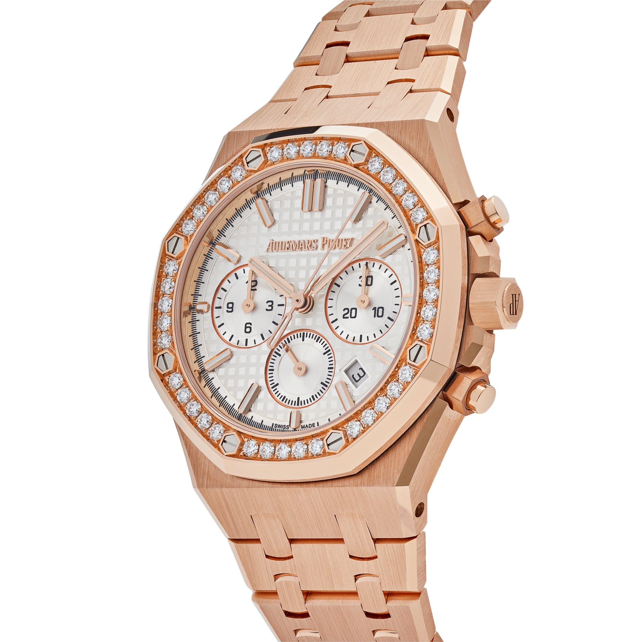 Audemars Piguet Royal Oak Chronograph 38mm Rose Gold Silver Dial 26715OR.ZZ.1356OR.01 Wrist Aficionado