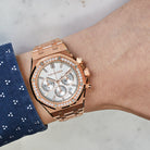 Audemars Piguet Royal Oak Chronograph 38mm Rose Gold Silver Dial 26715OR.ZZ.1356OR.01 Wrist Aficionado