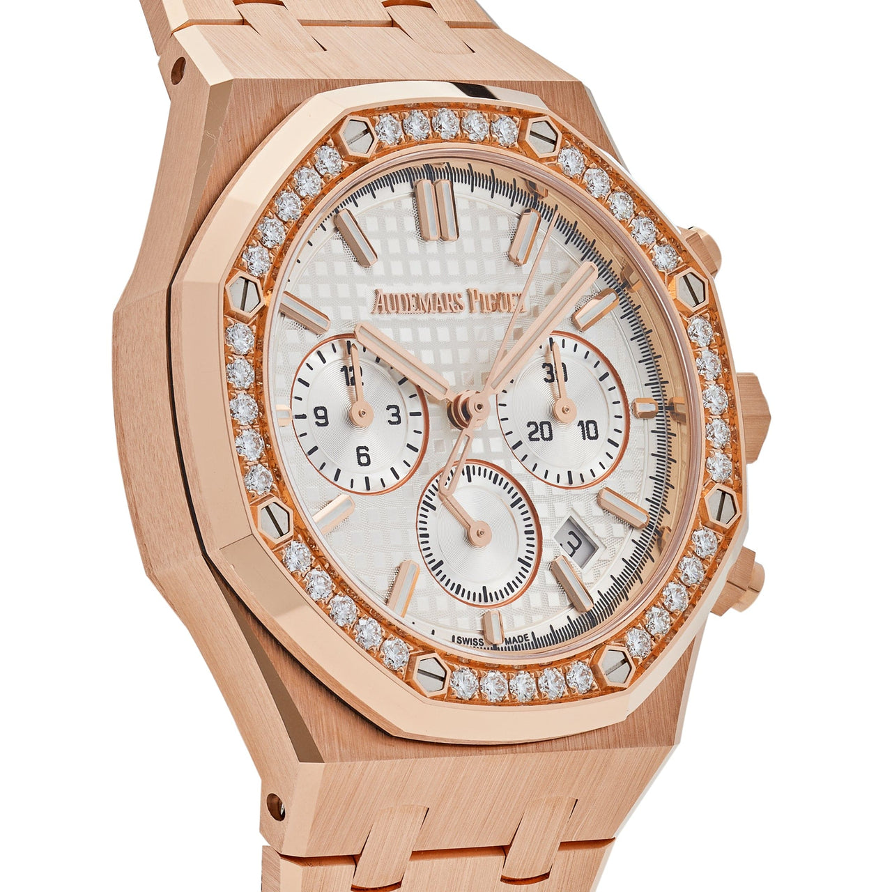 Audemars Piguet Royal Oak Chronograph 38mm Rose Gold Silver Dial 26715OR.ZZ.1356OR.01 Wrist Aficionado