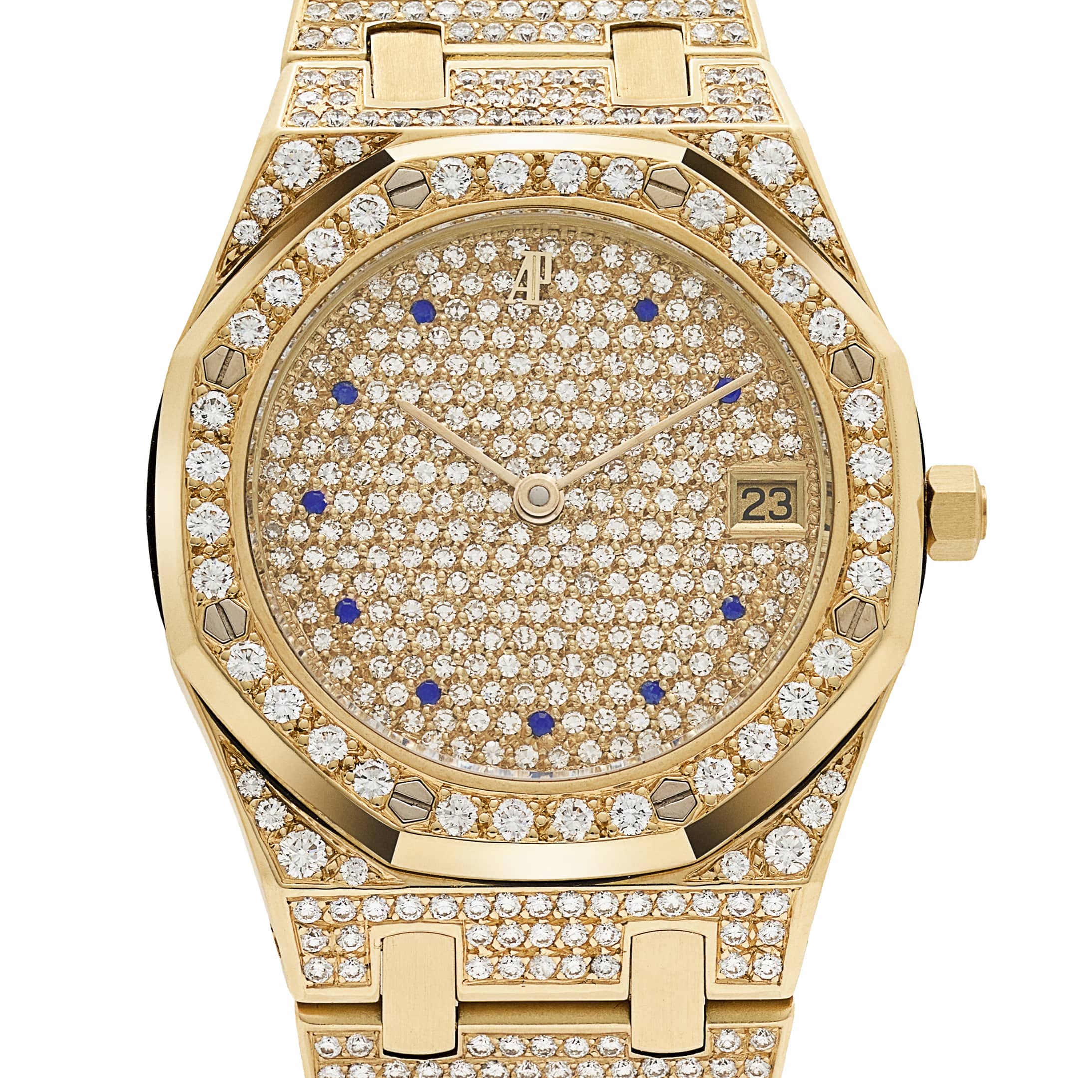 Audemars Piguet Royal Oak 56082BA Vintage 'Ladies' Yellow Gold Diamond-Set Blue Sapphires Quartz (1984)