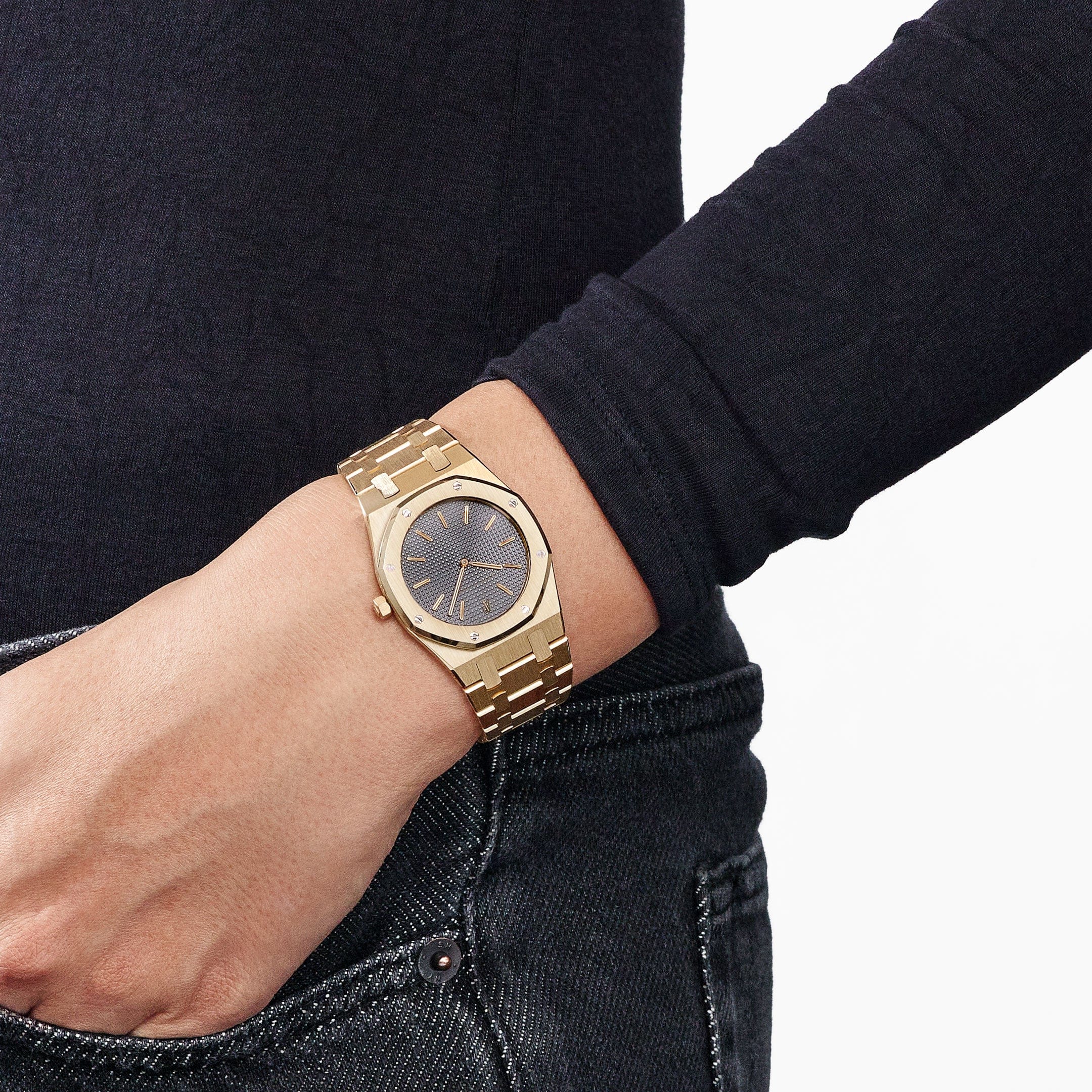 Audemars Piguet Royal Oak 56303BA 'Ladies' Yellow Gold Grey Dial Quartz