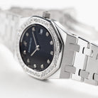 Audemars Piguet Royal Oak 66319BC.ZZ.0722BC.06 Vintage 'Ladies' White Gold Black Diamond Dial Diamond Bezel Quartz