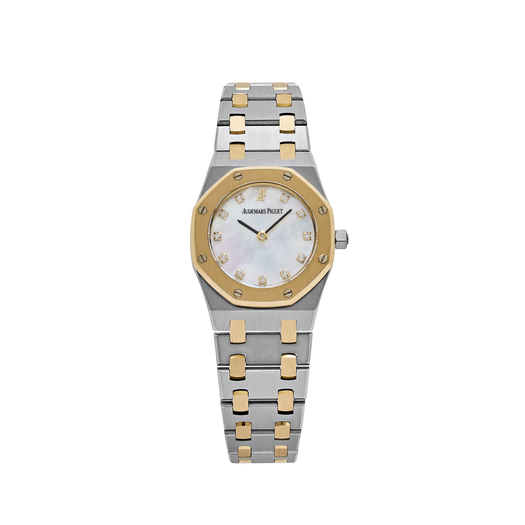 Audemars Piguet Royal Oak 66347SA Vintage 'Ladies' Stainless Steel Yellow Gold Mother of Pearl Diamond Dial Quartz