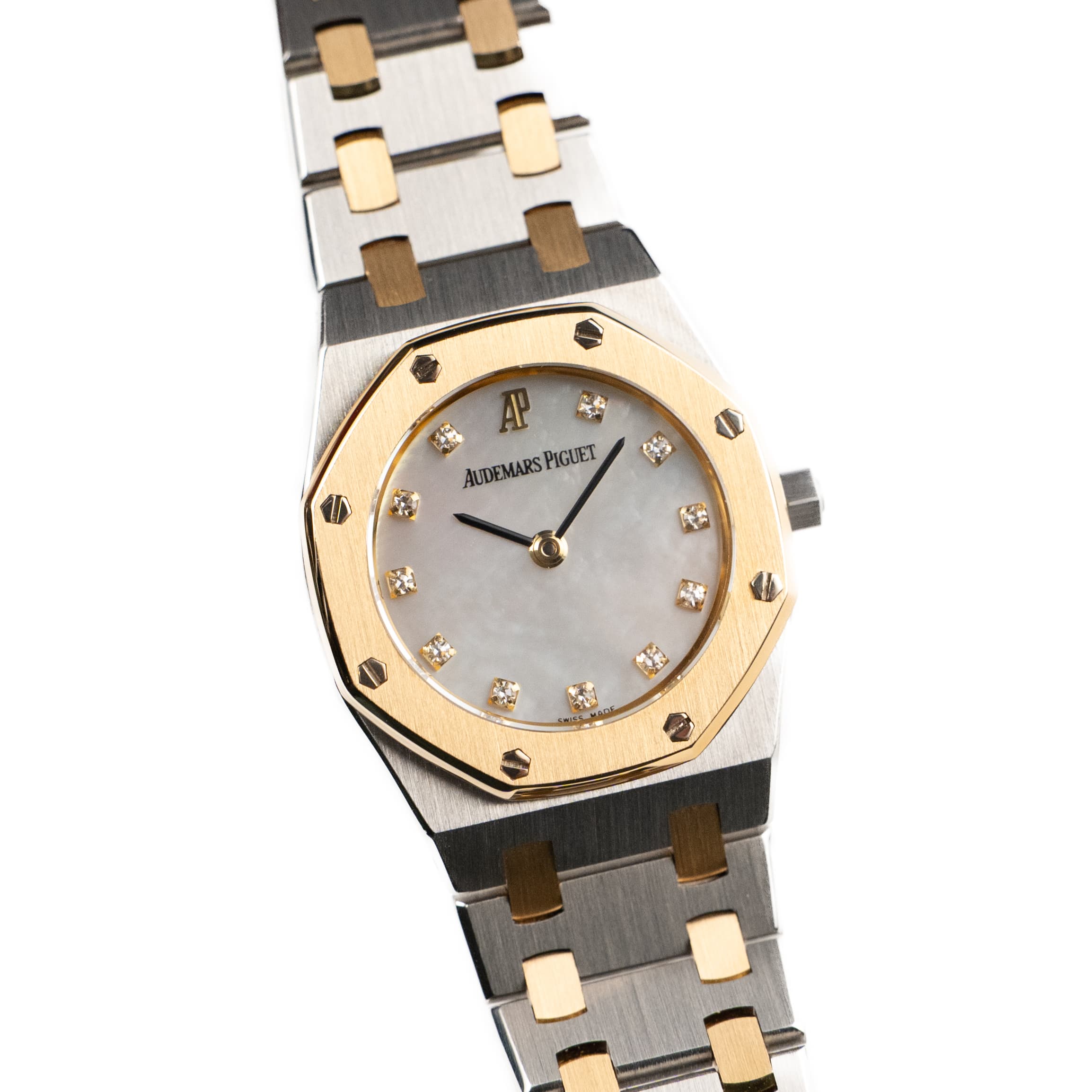 Audemars Piguet Royal Oak 66347SA Vintage 'Ladies' Stainless Steel Yellow Gold Mother of Pearl Diamond Dial Quartz