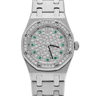 Audemars Piguet Royal Oak 67076BC.Z.1100BC.01 'Ladies' White Gold Diamond Emerald Dial Diamond Bezel Quartz