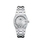 Audemars Piguet Royal Oak 67621ST.ZZ.D012CR.02 'Ladies' Stainless Steel Silver Dial Diamond Bezel Quartz