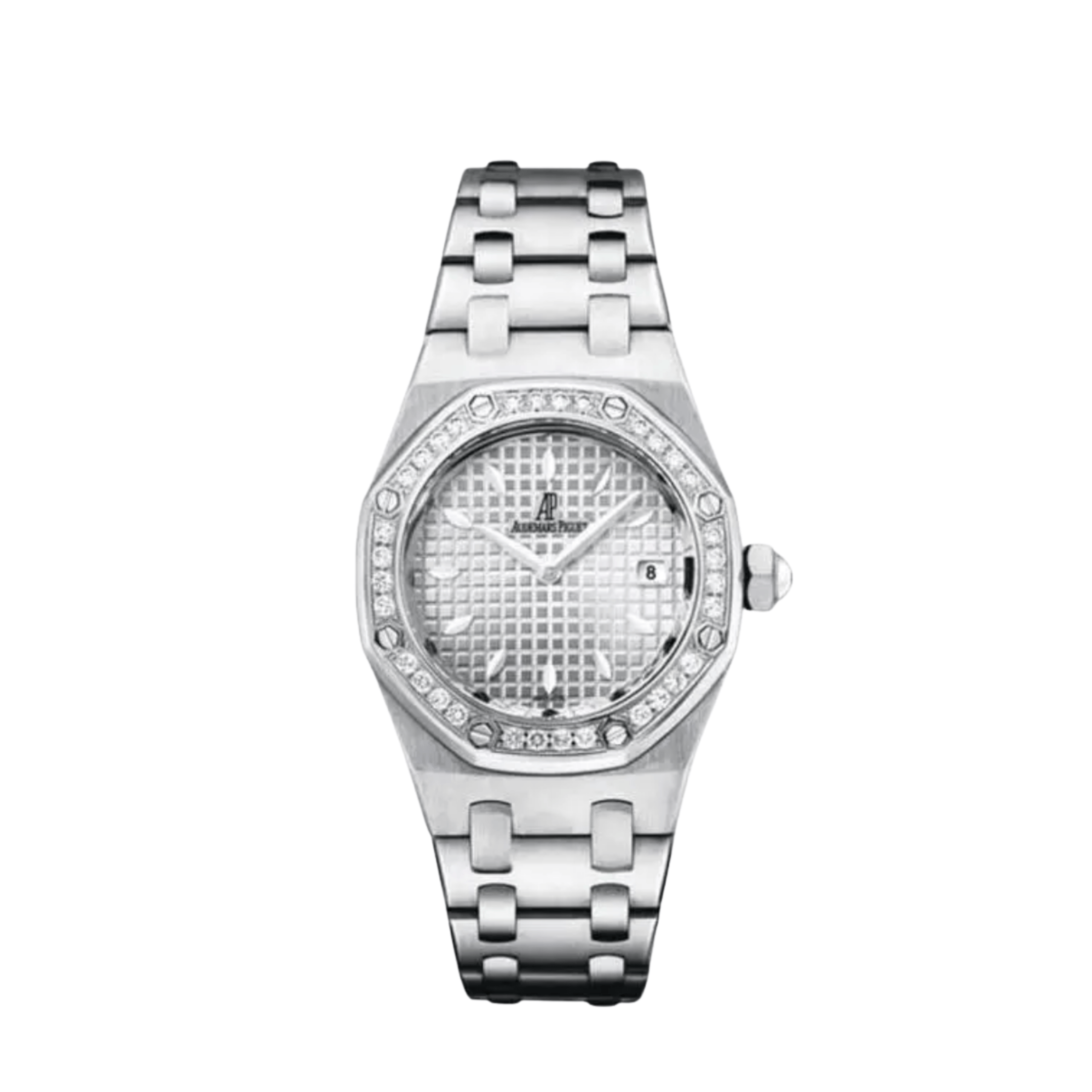 Audemars Piguet Royal Oak 67621ST.ZZ.D012CR.02 'Ladies' Stainless Steel Silver Dial Diamond Bezel Quartz