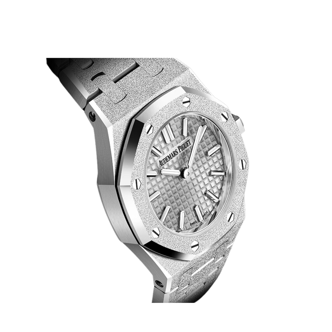 Audemars Piguet Royal Oak 67630BC.GG.1312BC.01 'Mini' Frosted White Gold Quartz (2024)