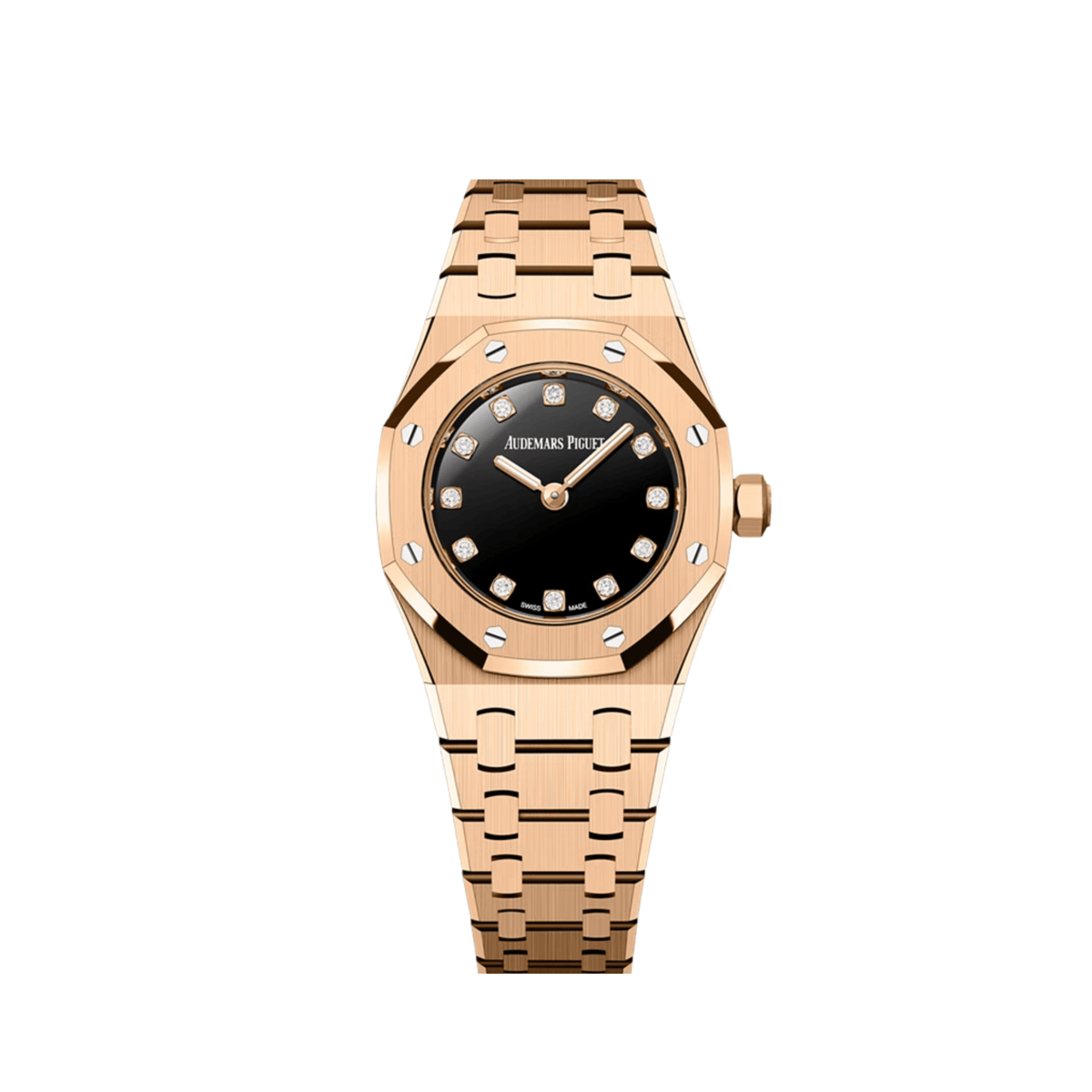 Audemars Piguet Royal Oak 67630OR.OO.1312OR.01-B 'Mini' Rose Gold Black Onyx Diamond Dial Quartz (2026)
