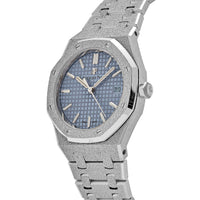 Thumbnail for Audemars Piguet Royal Oak 77353BC.GG.1263BC.01 Selfwinding Frosted White Gold Light Blue Dial