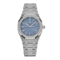 Thumbnail for Audemars Piguet Royal Oak 77353BC.GG.1263BC.01 Selfwinding Frosted White Gold Light Blue Dial