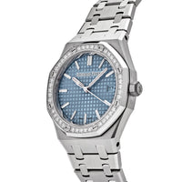 Thumbnail for Audemars Piguet Royal Oak 77451ST.ZZ.1361ST.01 Selfwinding '50th Anniversary' Stainless Steel Light Blue Dial Diamond Bezel