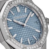 Thumbnail for Audemars Piguet Royal Oak 77451ST.ZZ.1361ST.01 Selfwinding '50th Anniversary' Stainless Steel Light Blue Dial Diamond Bezel