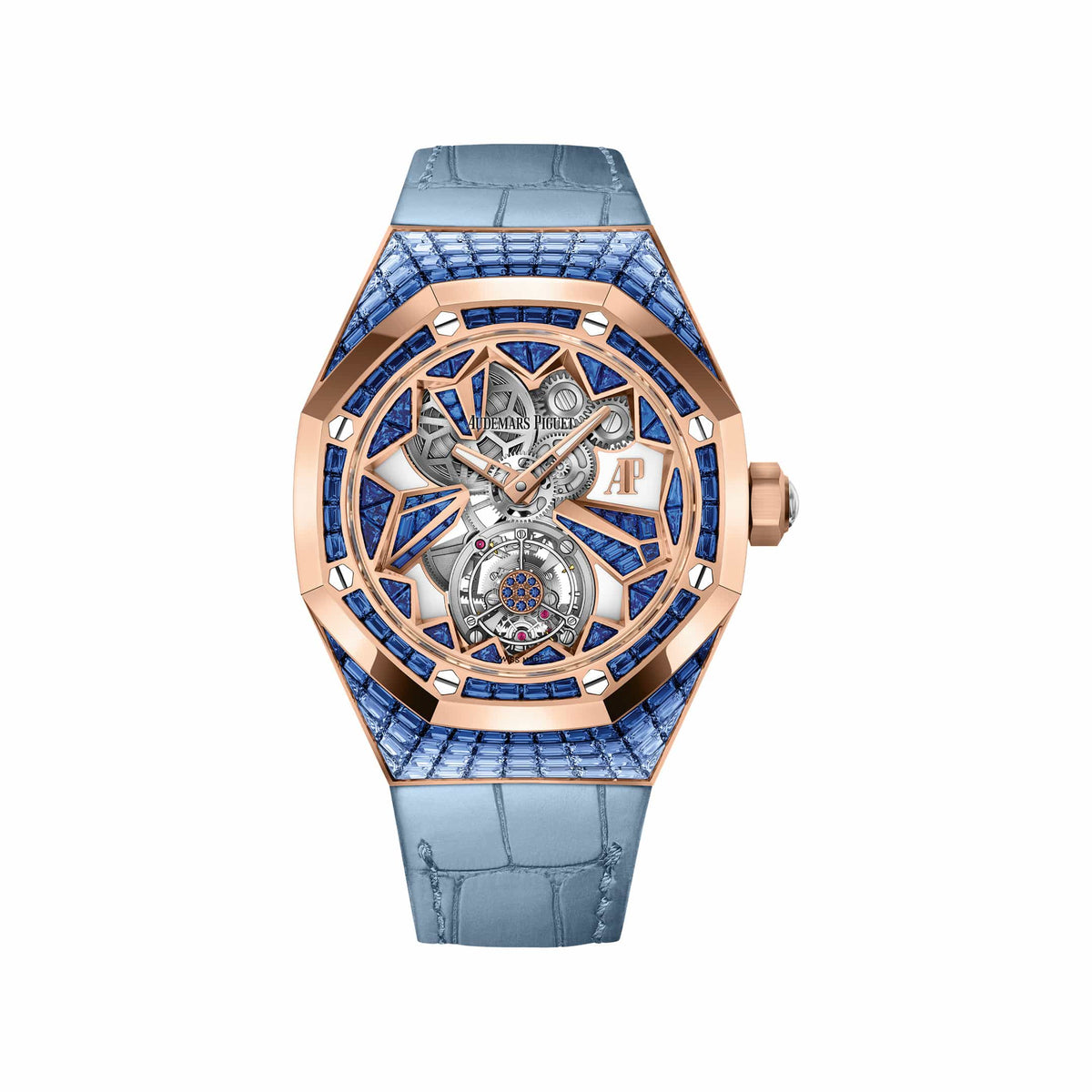 Audemars Piguet Royal Oak Concept 26228OR.SS.D314CR.01 'Ladies' Flying Tourbillon Rose Gold Blue Sapphire Dial