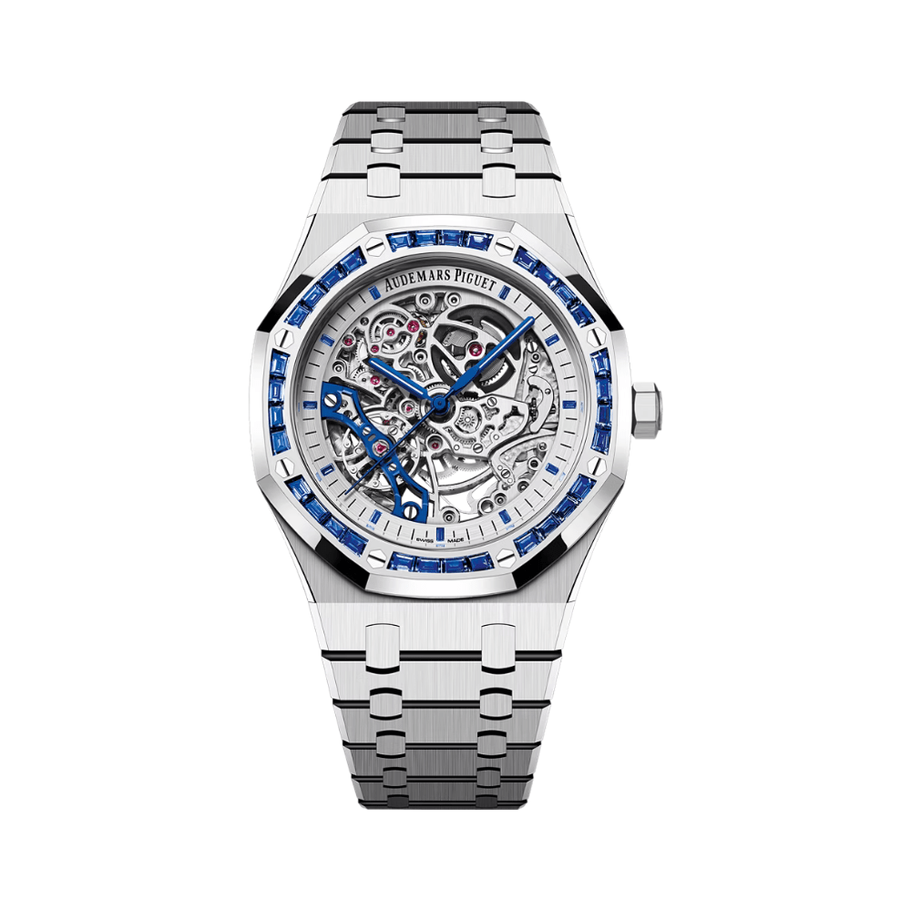 Audemars Piguet Royal Oak Double Balance Wheel 15412BC.SS.1220BC.02 Openworked White Gold Sapphire Bezel