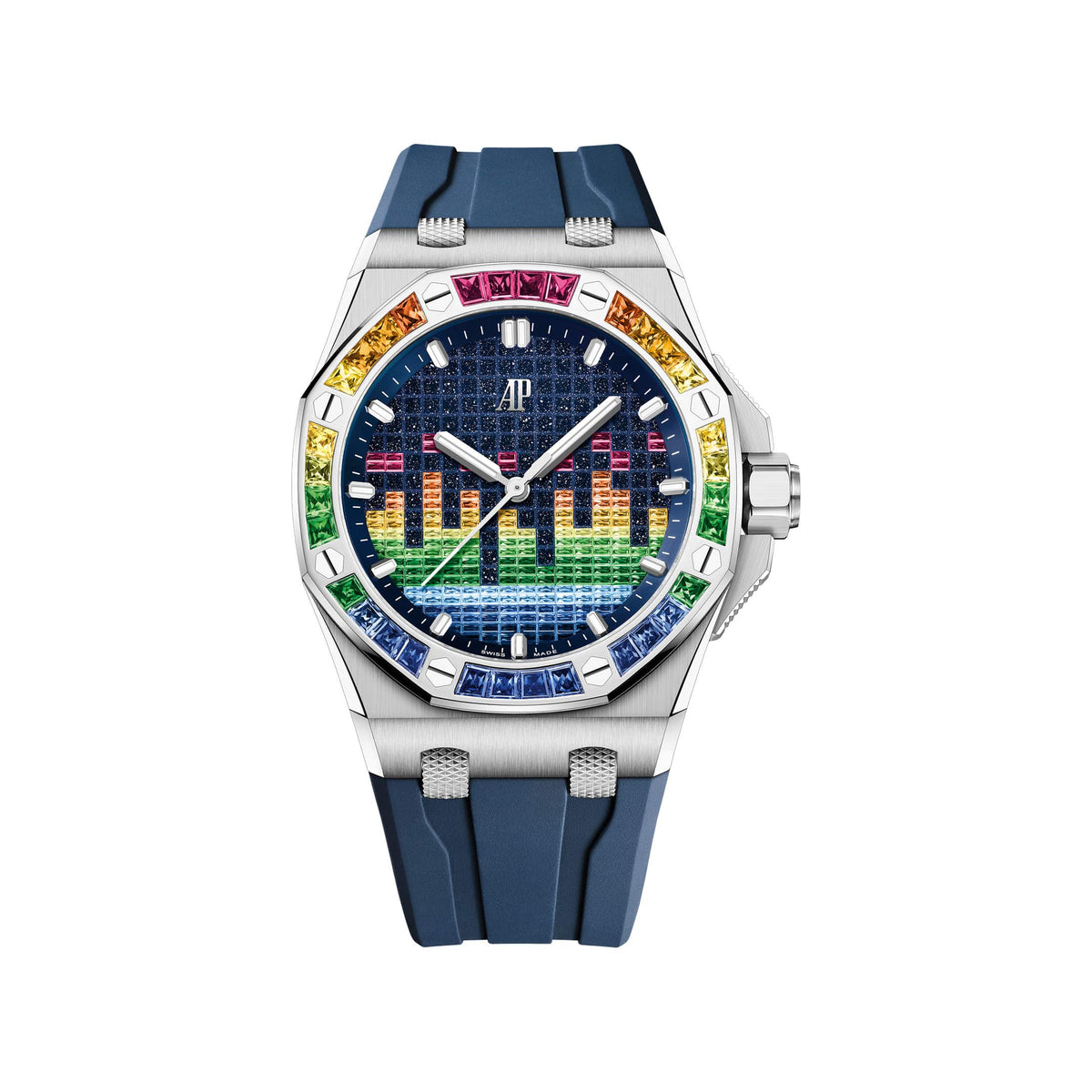 Audemars Piguet Royal Oak Offshore 15601BC.YY.D343CA.01 'Music Edition' White Gold Blue Aventurine Dial Diamond Bezel
