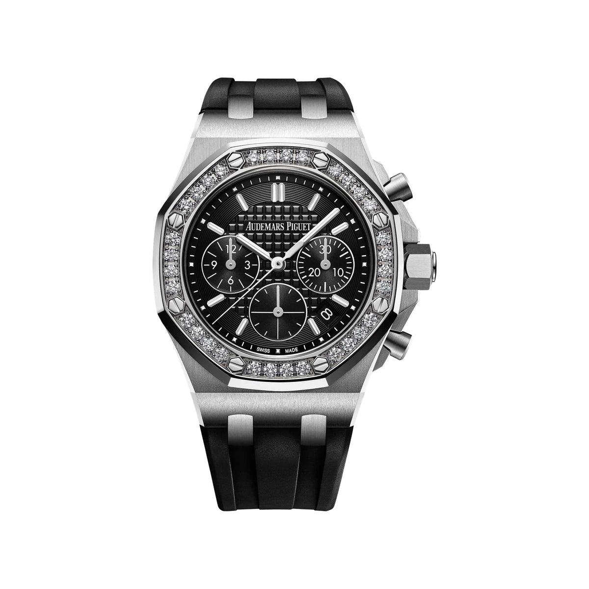 Audemars Piguet Royal Oak Offshore 26231ST.ZZ.D002CA.01 'Ladies' Chronograph Stainless Steel Black Dial Diamond Bezel