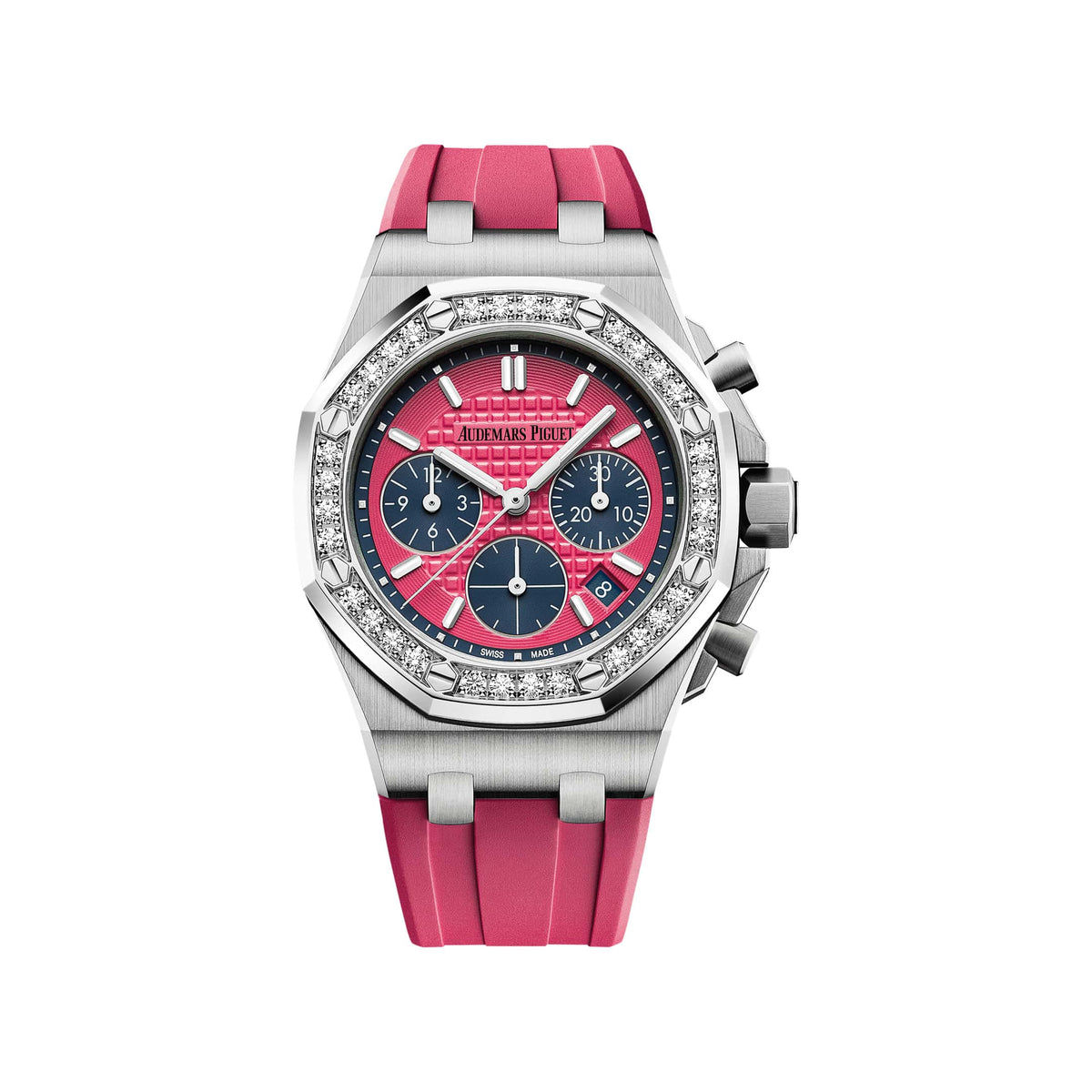 Audemars Piguet Royal Oak Offshore 26231ST.ZZ.D069CA.01 'Ladies' Chronograph Stainless Steel Pink Dial Diamond Bezel