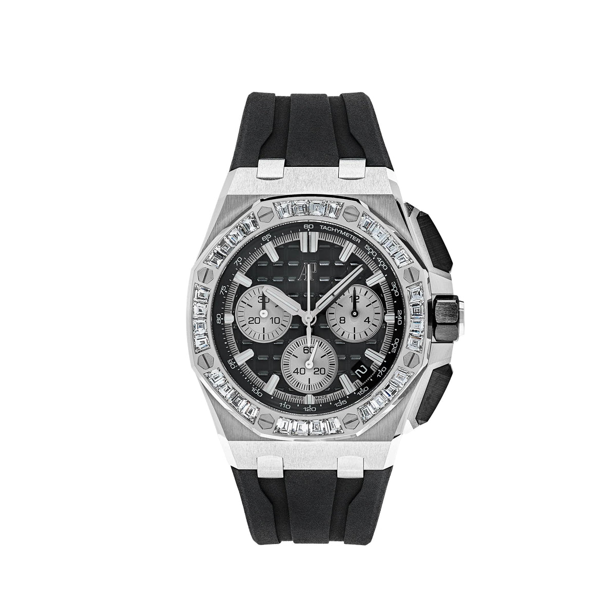 Audemars Piguet Royal Oak Offshore 26424BC.ZZ.D002CA.01 Chronograph White Gold Black Dial Diamond Bezel