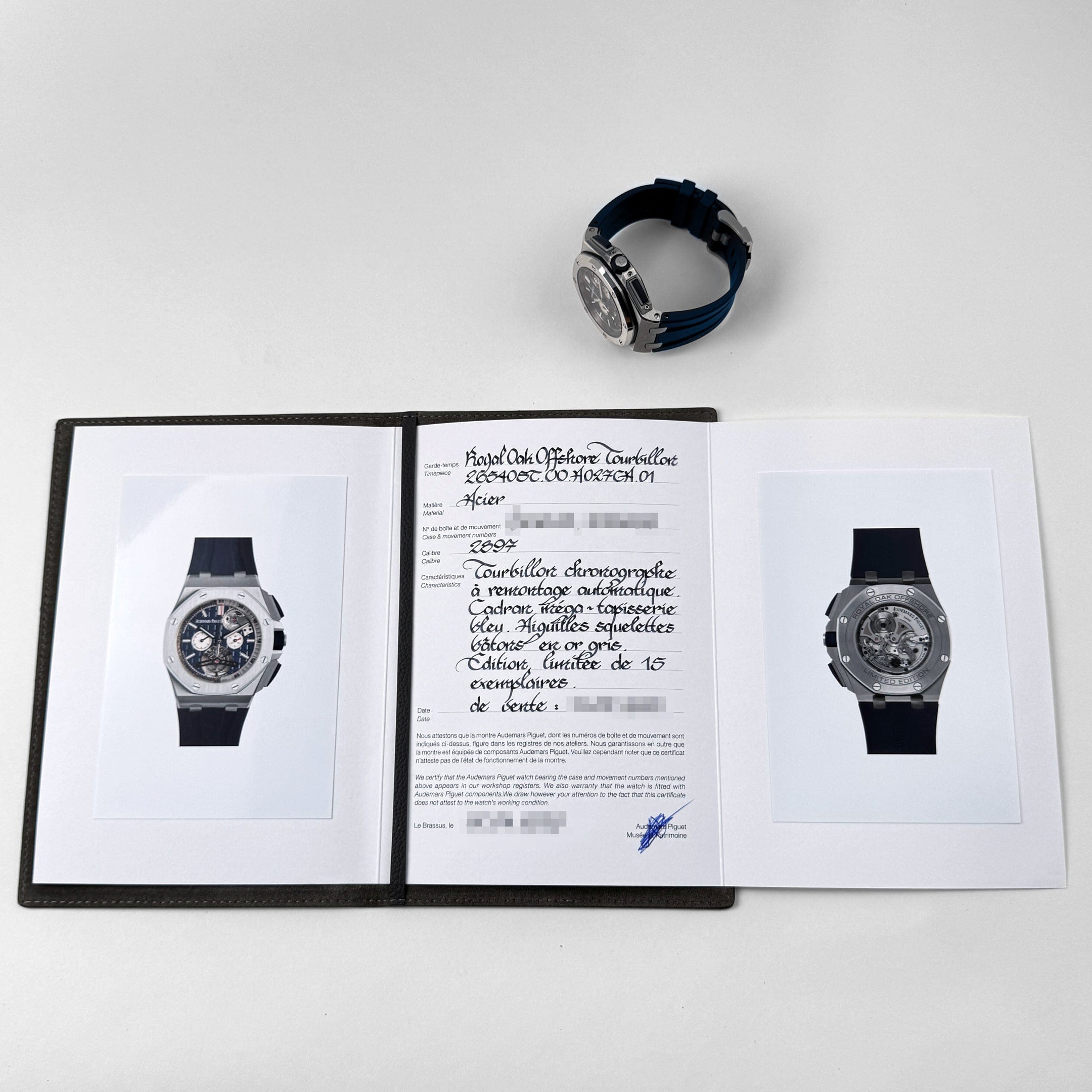 Audemars Piguet Royal Oak Offshore 26540ST.OO.A027CA.01 Tourbillon Chronograph Stainless Steel Blue Dial (2017)