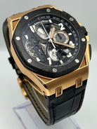 Luxury Watch Audemars Piguet Royal Oak Offshore Tourbillon Chronograph Rose Gold Transparent Dial 26288OF.OO.D002CR.01 Wrist Aficionado