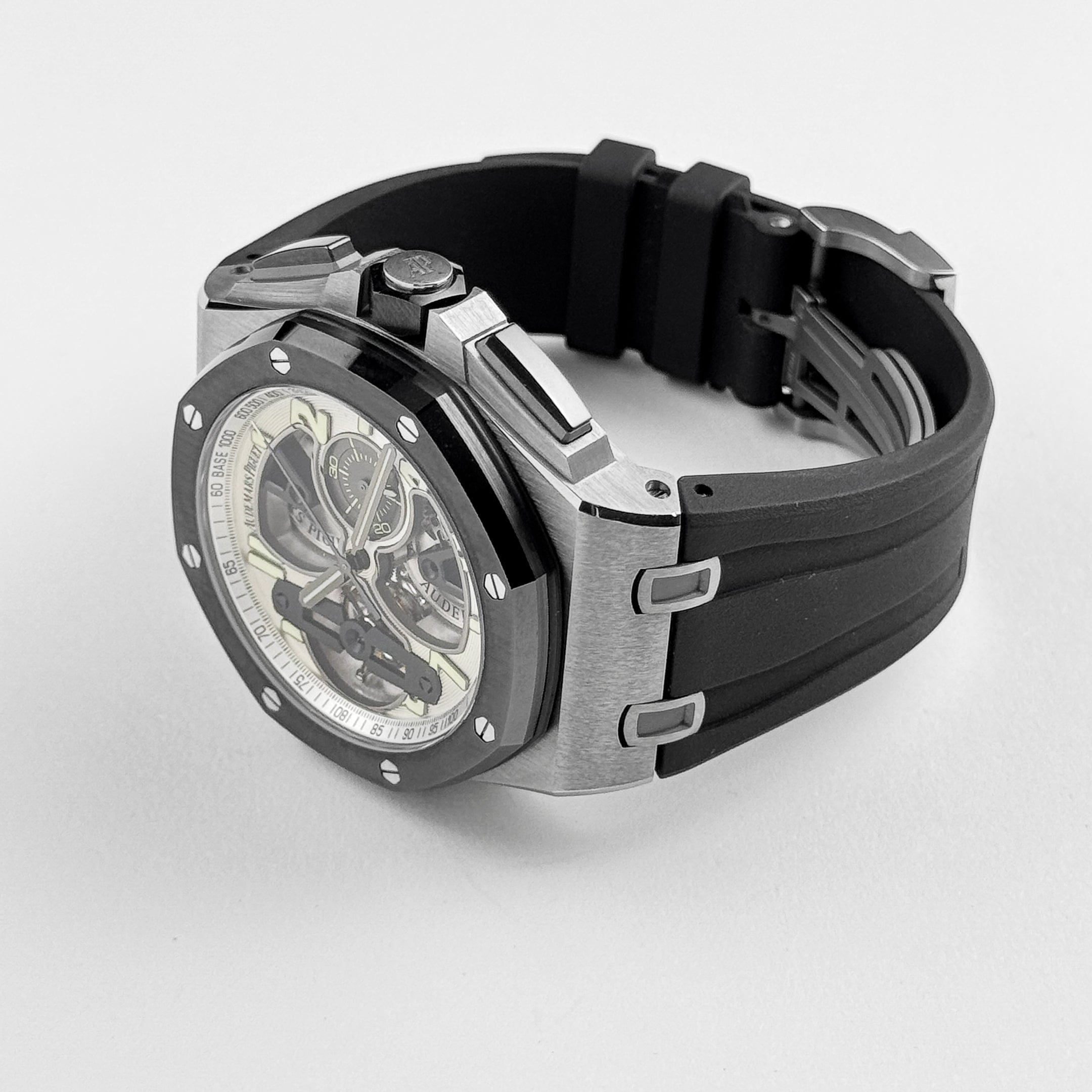 Audemars Piguet Royal Oak Offshore Chronograph 26387IO.OO.D002CA.01 Tourbillon Titanium Openworked Dial (2015)