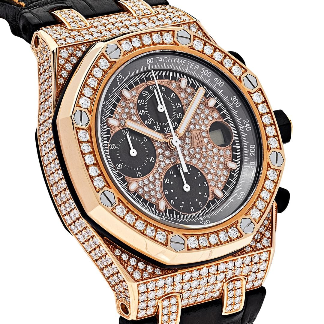 Luxury Watch Audemars Piguet Royal Oak Offshore Selfwinding Chronograph Rose Gold Diamond 26470OR.OO.A125CR.01 Wrist Aficionado