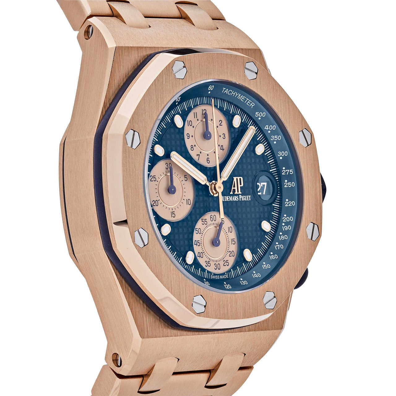 Audemars Piguet Royal Oak Offshore Chronograph 'Brick' Rose Gold Blue Dial 26238OR.OO.2000OR.01