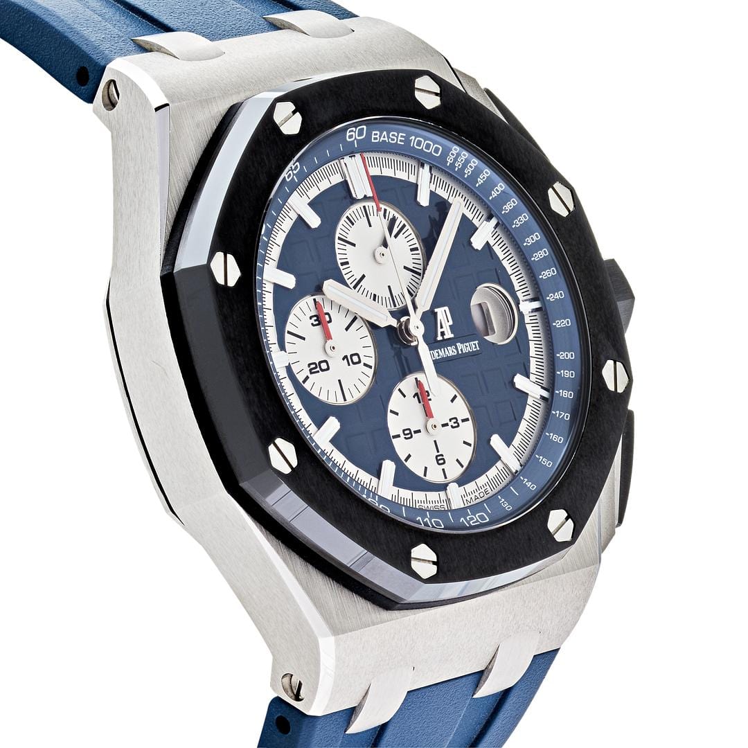 Luxury Watch Audemars Piguet Royal Oak Offshore Chronograph Platinum Blue Dial 26401PO.OO.A018CR.01 Wrist Aficionado