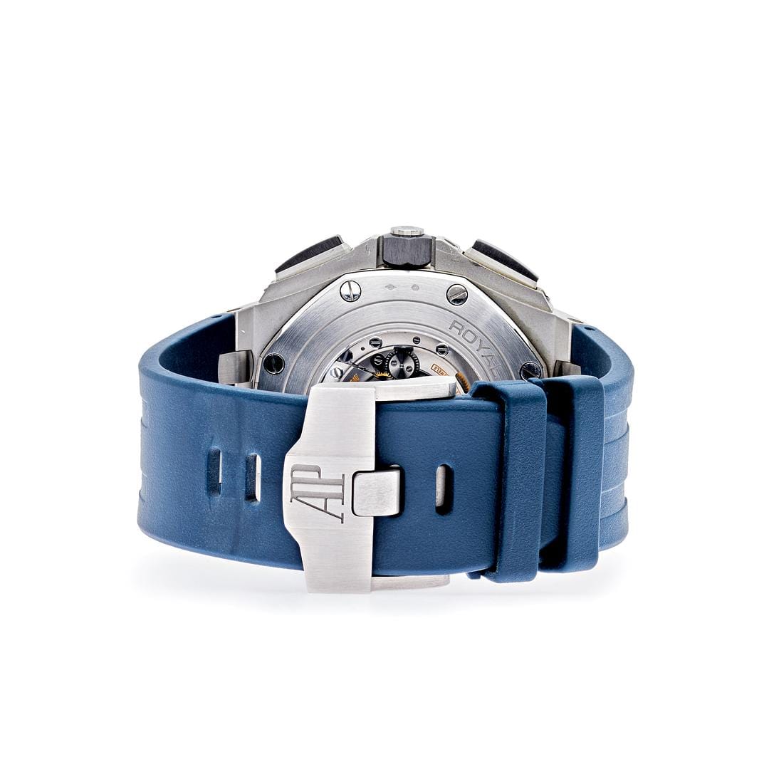 Luxury Watch Audemars Piguet Royal Oak Offshore Chronograph Platinum Blue Dial 26401PO.OO.A018CR.01 Wrist Aficionado