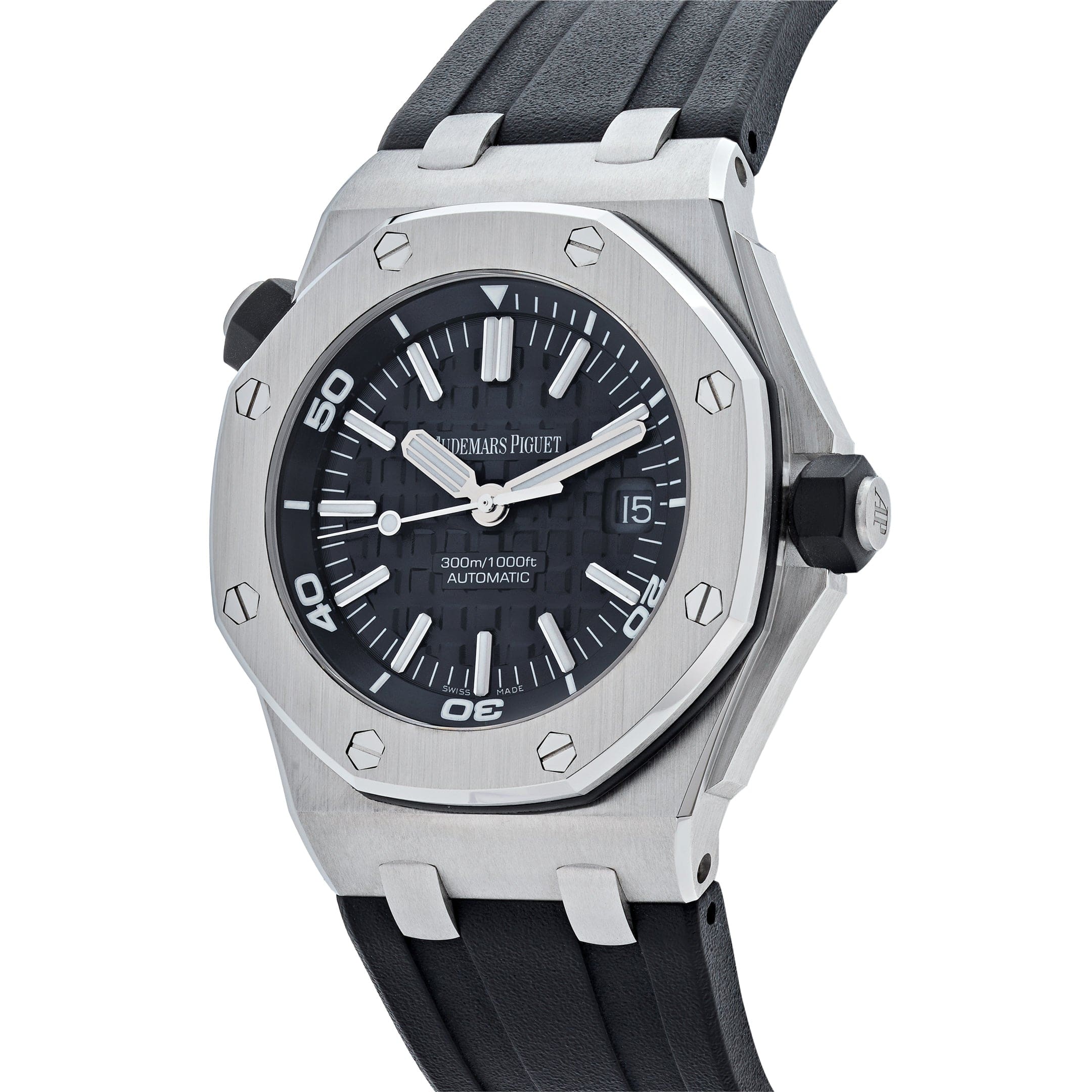 Luxury Watch Audemars Piguet Royal Oak Offshore Diver 42mm Steel Black Dial 15703ST.OO.A002CA.01 Wrist Aficionado