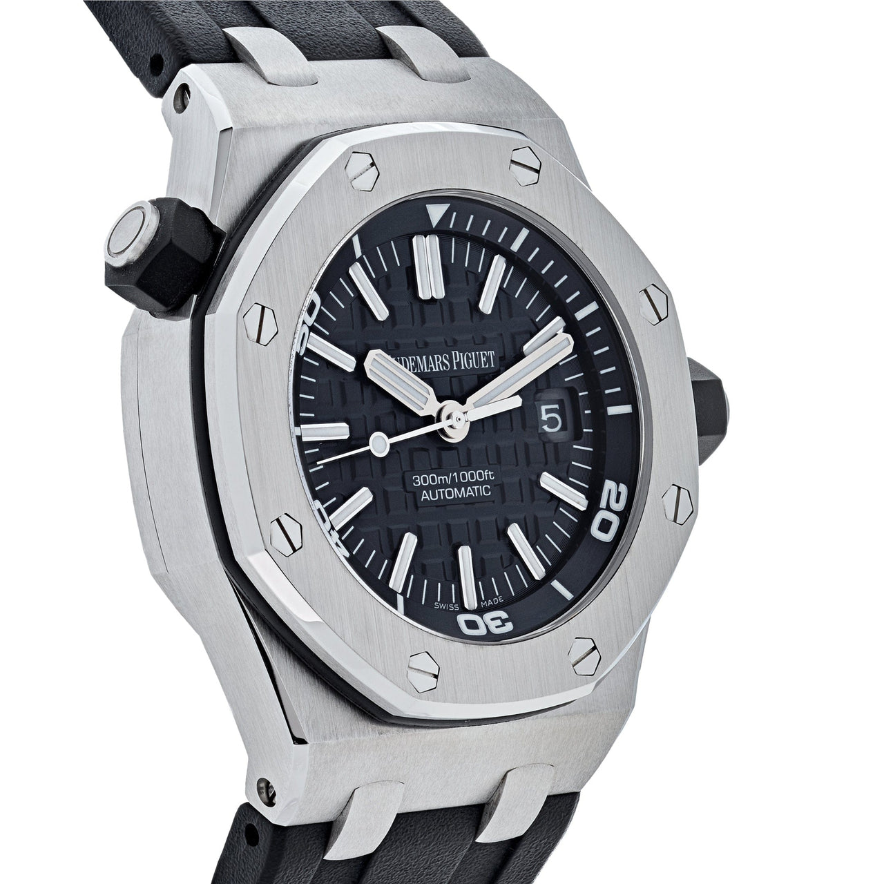 Luxury Watch Audemars Piguet Royal Oak Offshore Diver 42mm Steel Black Dial 15703ST.OO.A002CA.01 Wrist Aficionado