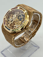 Audemars Piguet Royal Oak Openworked Frosted Rose Gold Rainbow Bezel 15468OR.YG.1259OR.01 Wrist Aficionado