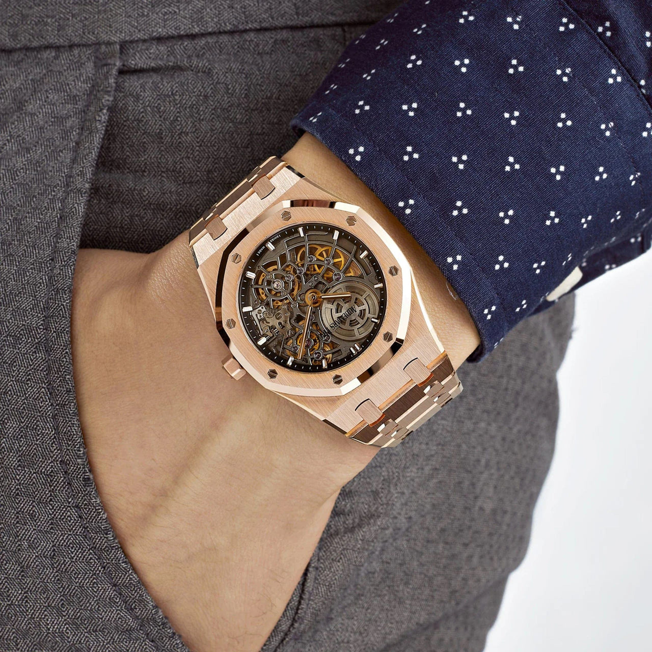 Audemars Piguet Royal Oak Openworked 'Jumbo' Extra-Thin Rose Gold 16204OR.OO.1240OR.03