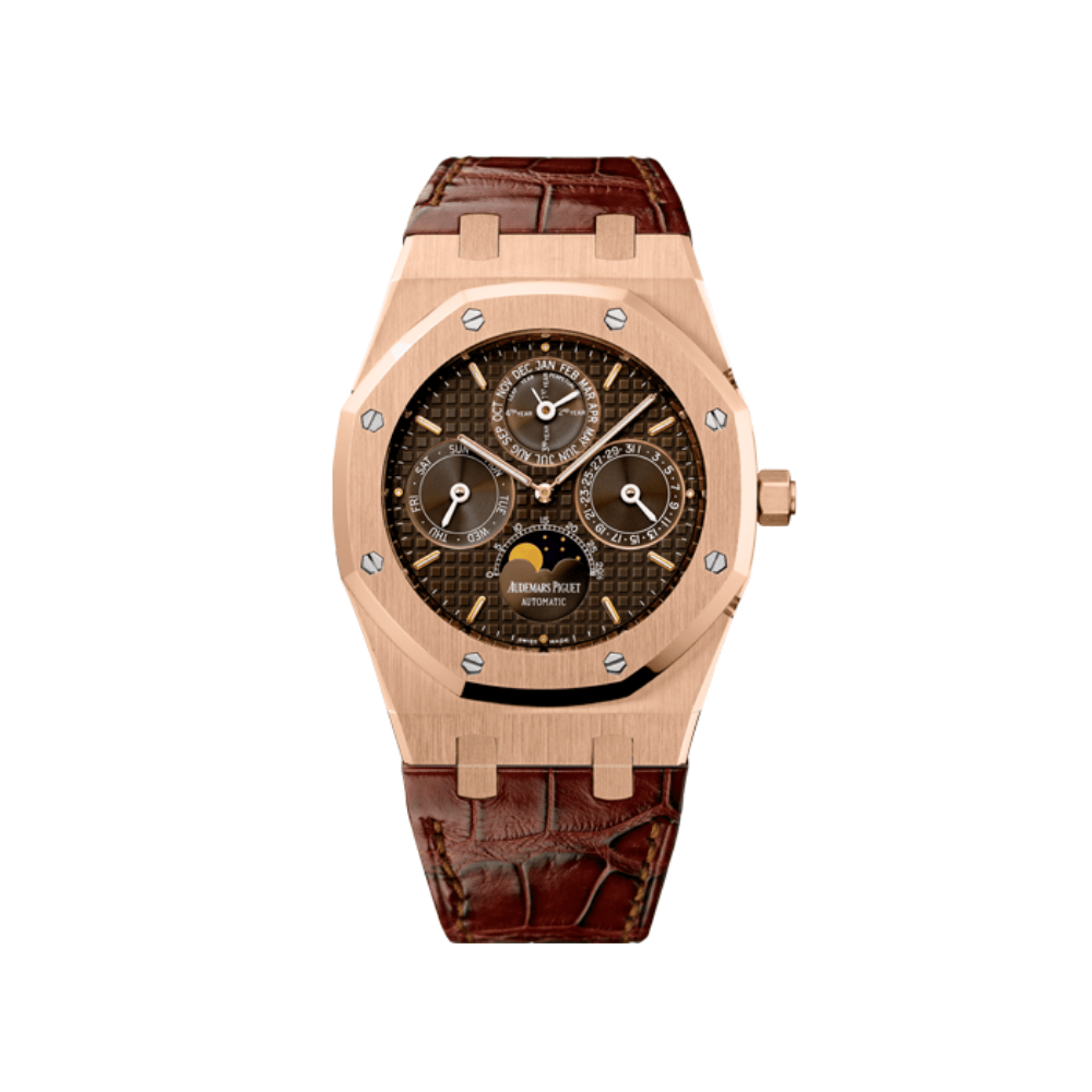 Luxury Watch Audemars Piguet Royal Oak Perpetual Calendar 39mm Brown Dial 26252OR.OO.D092CR.01 Wrist Aficionado