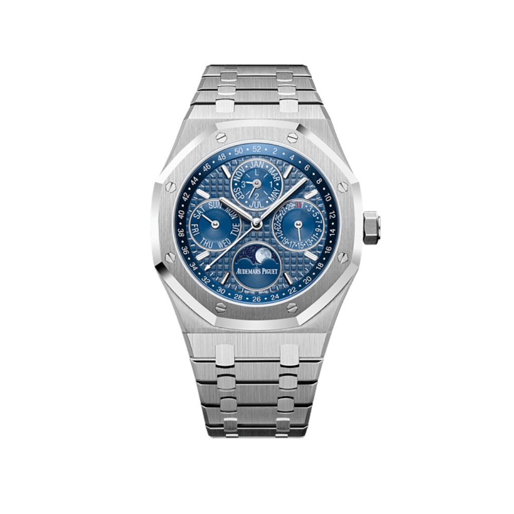 Luxury Watch Audemars Piguet Royal Oak Perpetual Calendar 41mm Blue Dial 26574ST.OO.1220ST.02 Wrist Aficionado